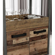 Mueble bar BACO con ruedas estilo industrial