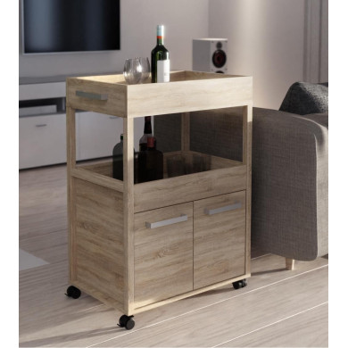 Mueble bar BACO con ruedas estilo industrial