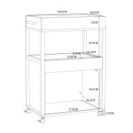 Mueble bar BACO con ruedas estilo industrial