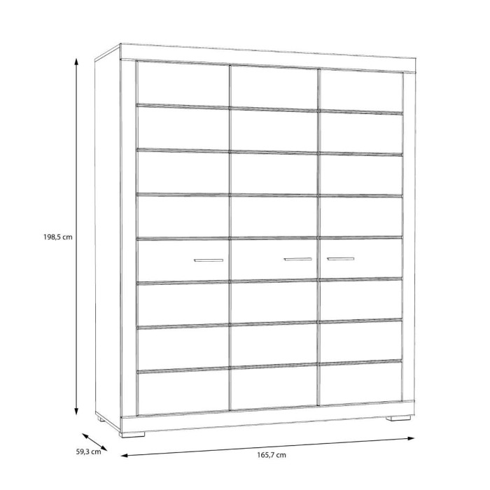 Armario ropero 3 puertas blanco SNOW