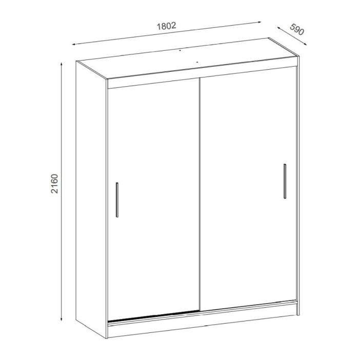 Armario 2 puertas correderas 180 cm JANGO
