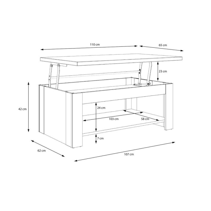 Mesa centro elevable DUMI | Cambia Tus Muebles