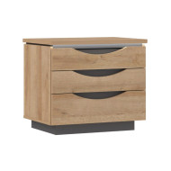 Mesita de noche 3 cajones con luces led SATURN