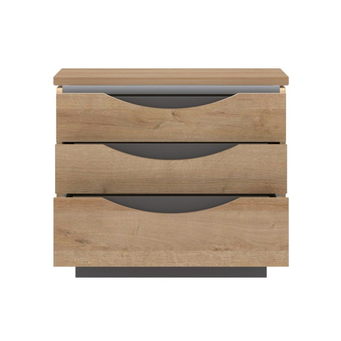 Mesita de noche 3 cajones con luces led SATURN