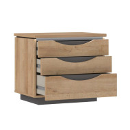 Mesita de noche 3 cajones con luces led SATURN