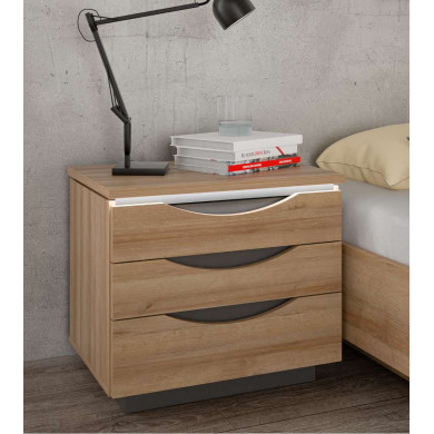 Mesita de noche 3 cajones con luces led SATURN Mesita de noche 3 cajones con luces led SATURN