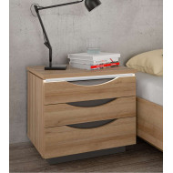 Mesita de noche 3 cajones con luces led SATURN