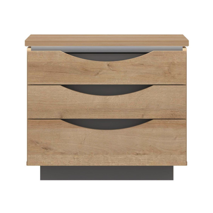 Mesita de noche 3 cajones con luces led SATURN