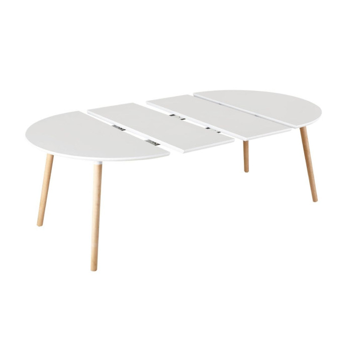 Mesa comedor redonda extensible NÓRDICA