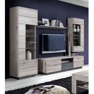 Mueble salón completo JADIEL en Roble Arena y Gris