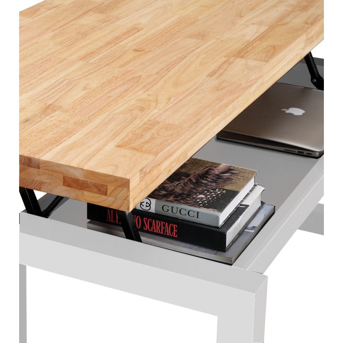 Mesa de centro elevable DAREK, madera industrial