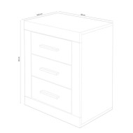 Mesita de noche 3 cajones JANA