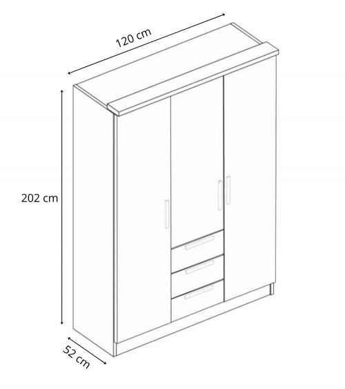 Armario Tres Puertas de 120 cm