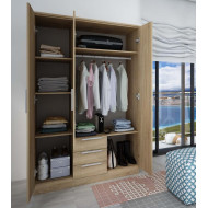 Armario ropero CUBE 3 puertas + 3 cajones