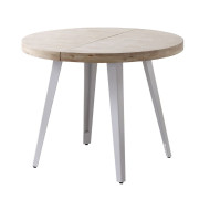 Mesa comedor redonda extensible industrial SKADI