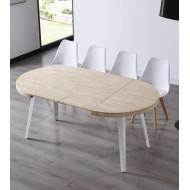 Mesa comedor redonda extensible industrial SKADI