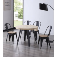 Mesa comedor redonda extensible industrial SKADI