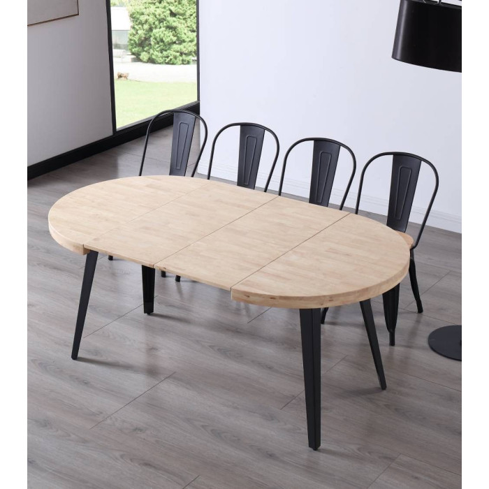 Mesa comedor redonda extensible industrial SKADI