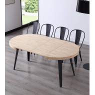 Mesa comedor redonda extensible industrial SKADI