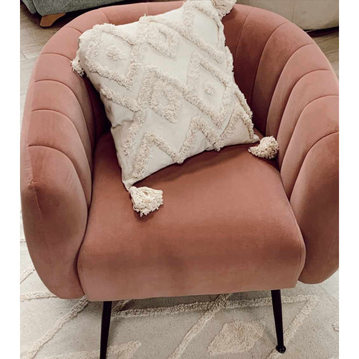 Butaca moderna terciopelo rosa TELMA Butaca moderna terciopelo rosa TELMA