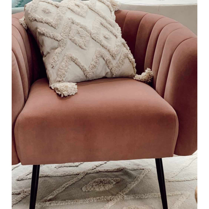 Butaca moderna terciopelo rosa TELMA Butaca moderna terciopelo rosa TELMA