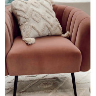 Butaca moderna terciopelo rosa TELMA Butaca moderna terciopelo rosa TELMA