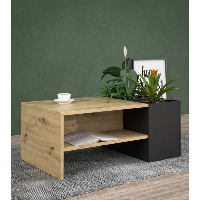 Mesa centro industrial con macetero AOKI