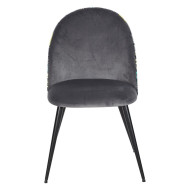 Pack 4 sillas comedor RITA, terciopelo y detalle floral