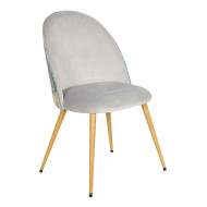 Pack 4 sillas comedor RITA, terciopelo y detalle floral