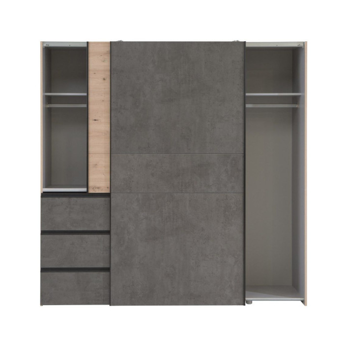 Armario ropero 200 cm puertas correderas + cajonera integrada WINTER2