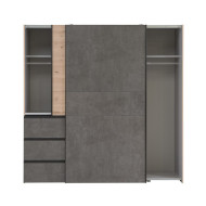 Armario ropero 200 cm puertas correderas + cajonera integrada WINTER2