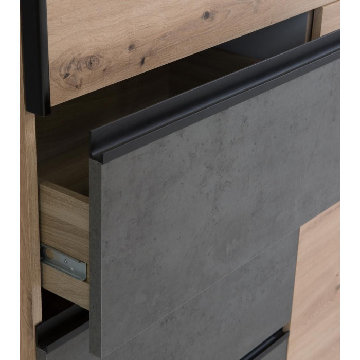 Armario ropero 200 cm puertas correderas + cajonera integrada WINTER2