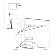 Armario ropero 200 cm puertas correderas + cajonera integrada WINTER2