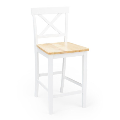 Taburete alto de cocina blanco JUSTIN – Pack 2 Taburete alto de cocina blanco JUSTIN – Pack 2