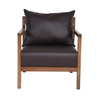 Butaca de diseño ESBEN, de madera de haya y polipiel