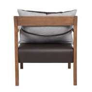 Butaca de diseño ESBEN, de madera de haya y polipiel