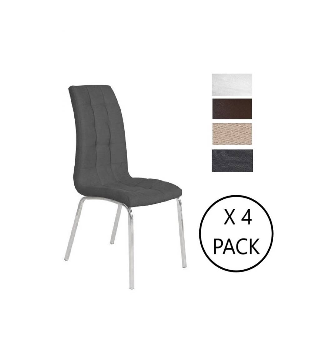 Sillas, comedor, salón, silla piel, silla tapizada, gris, beige, blanco
