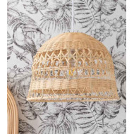 Lámpara de techo BIANCA, blanca de ratán | Cambia Tus Muebles