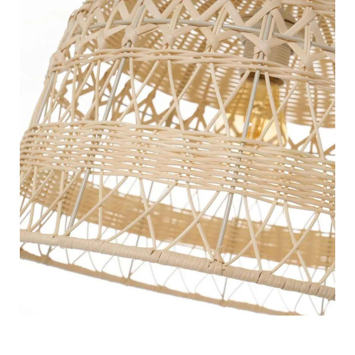 Lámpara de techo BIANCA, blanca de ratán | Cambia Tus Muebles