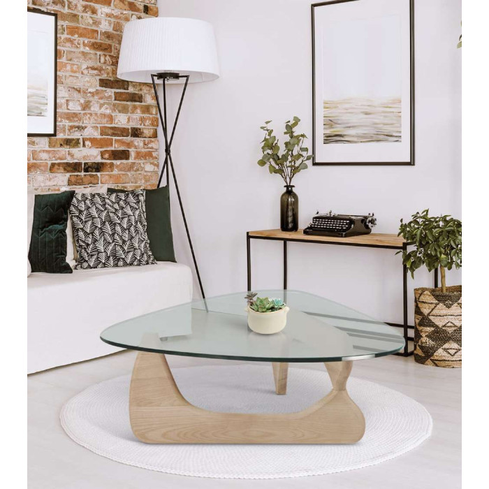 Mesa centro cristal ovalada LUCY