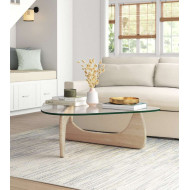 Mesa centro cristal ovalada LUCY