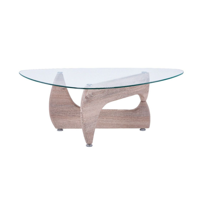 Mesa centro cristal ovalada LUCY