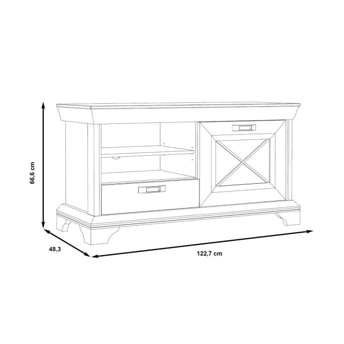 Mueble TV 120 cm KAREN rústico moderno