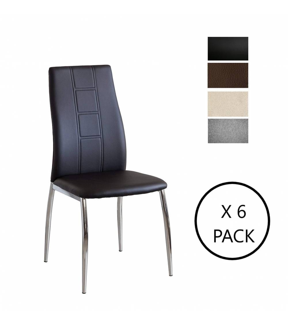 Sillas, comedor, salón, piel, negro, marrón, tapizada, gris, beige