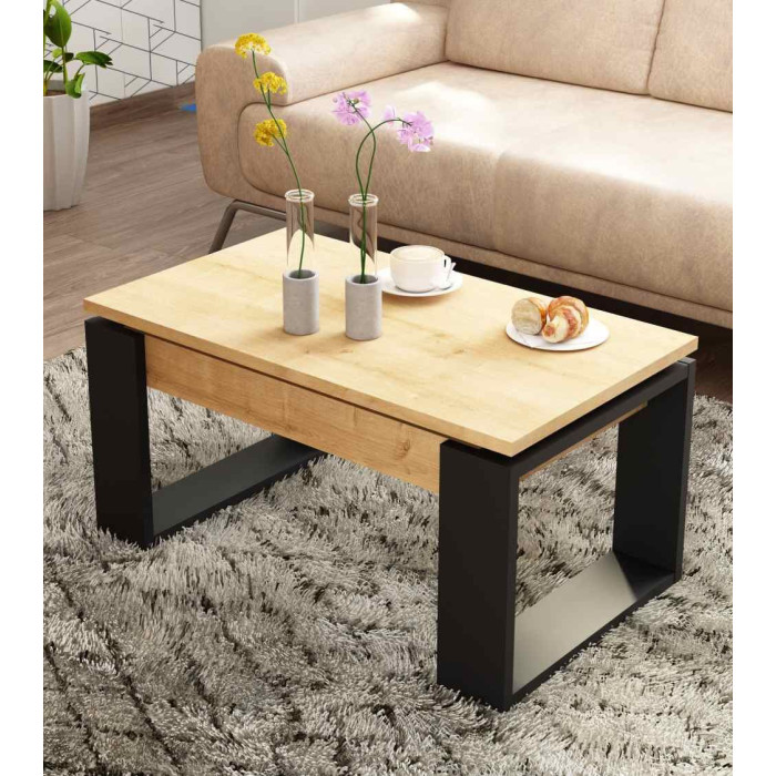 Mesa centro elevable RUBI estilo industrial | Cambia Tus Muebles