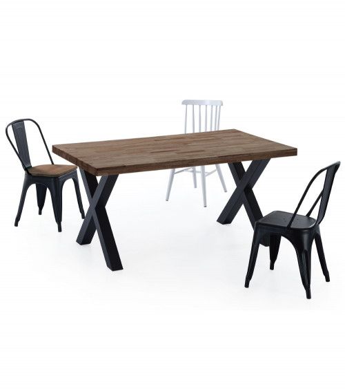 Mesa de comedor industrial DAREK pata X Mesa de comedor industrial DAREK pata X