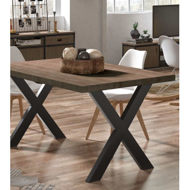 Mesa de comedor industrial DAREK pata X Mesa de comedor industrial DAREK pata X