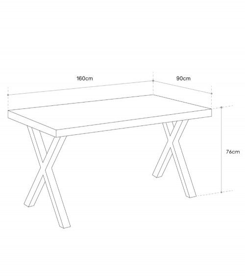Mesa de comedor industrial DAREK pata X Mesa de comedor industrial DAREK pata X
