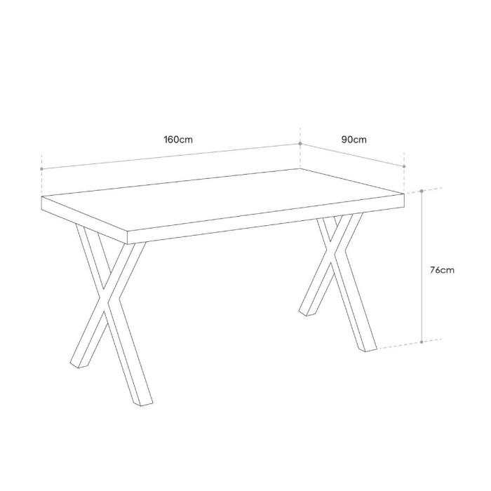 Mesa de comedor industrial DAREK pata X