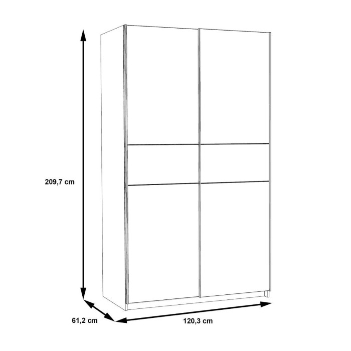 Armario puertas correderas Winter (120 cm ancho) | Cambia Tus Muebles